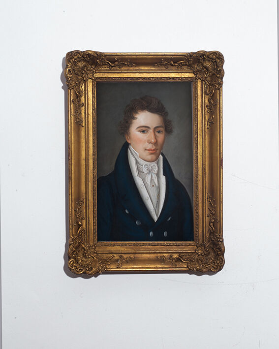 Portrait man 1930 in gold frame