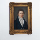 Portrait man 1930 in gold frame