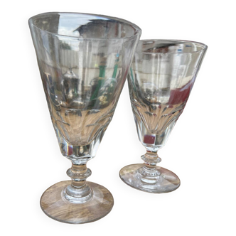 Lot - 2 Large absinthe glasses in thick glass