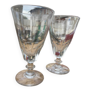 Set - 2 Large thick glass absinthe glasses