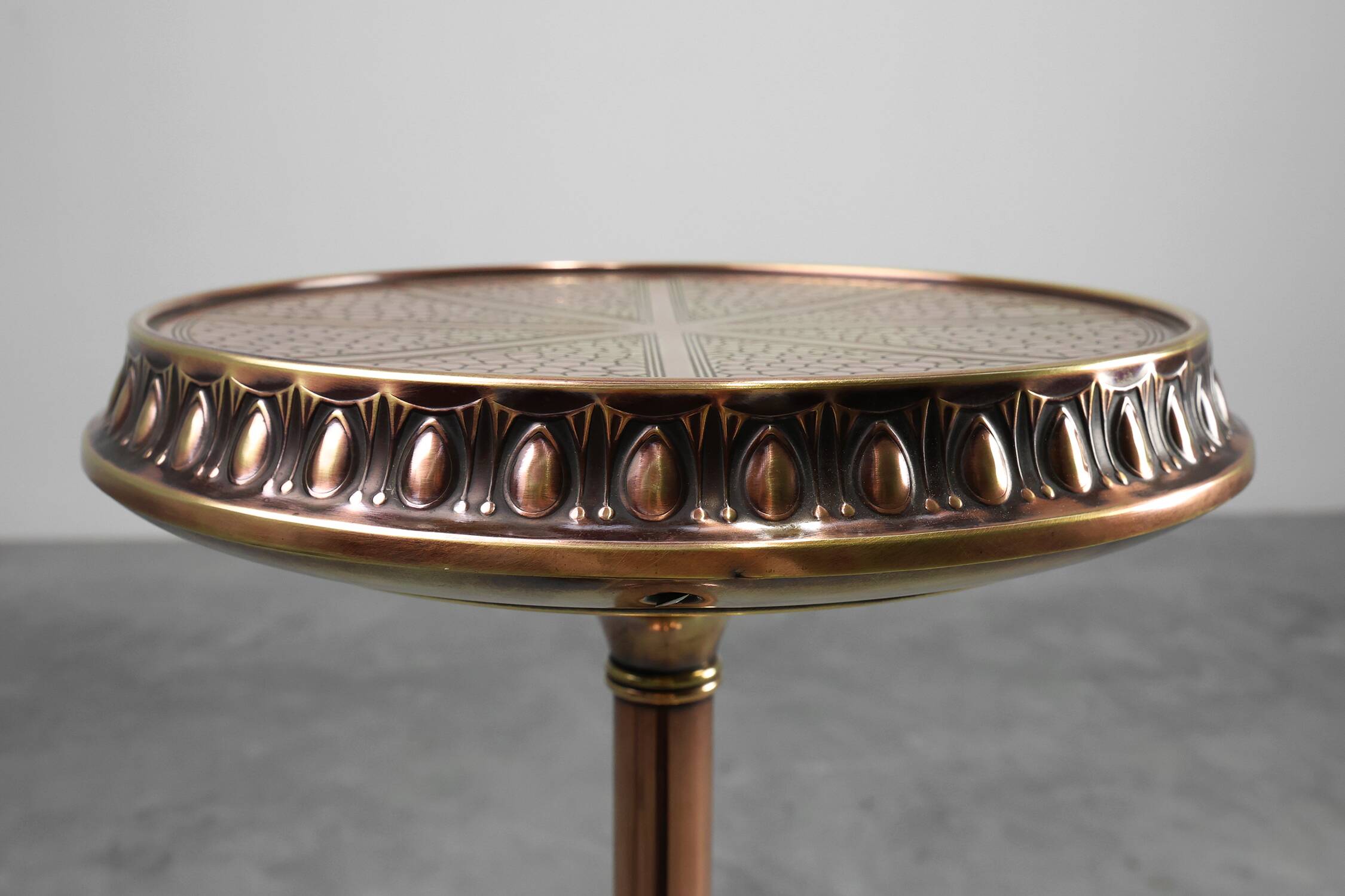 Art Deco Side Table by Daalderop in Red and Yellow Copper, The Netherlands