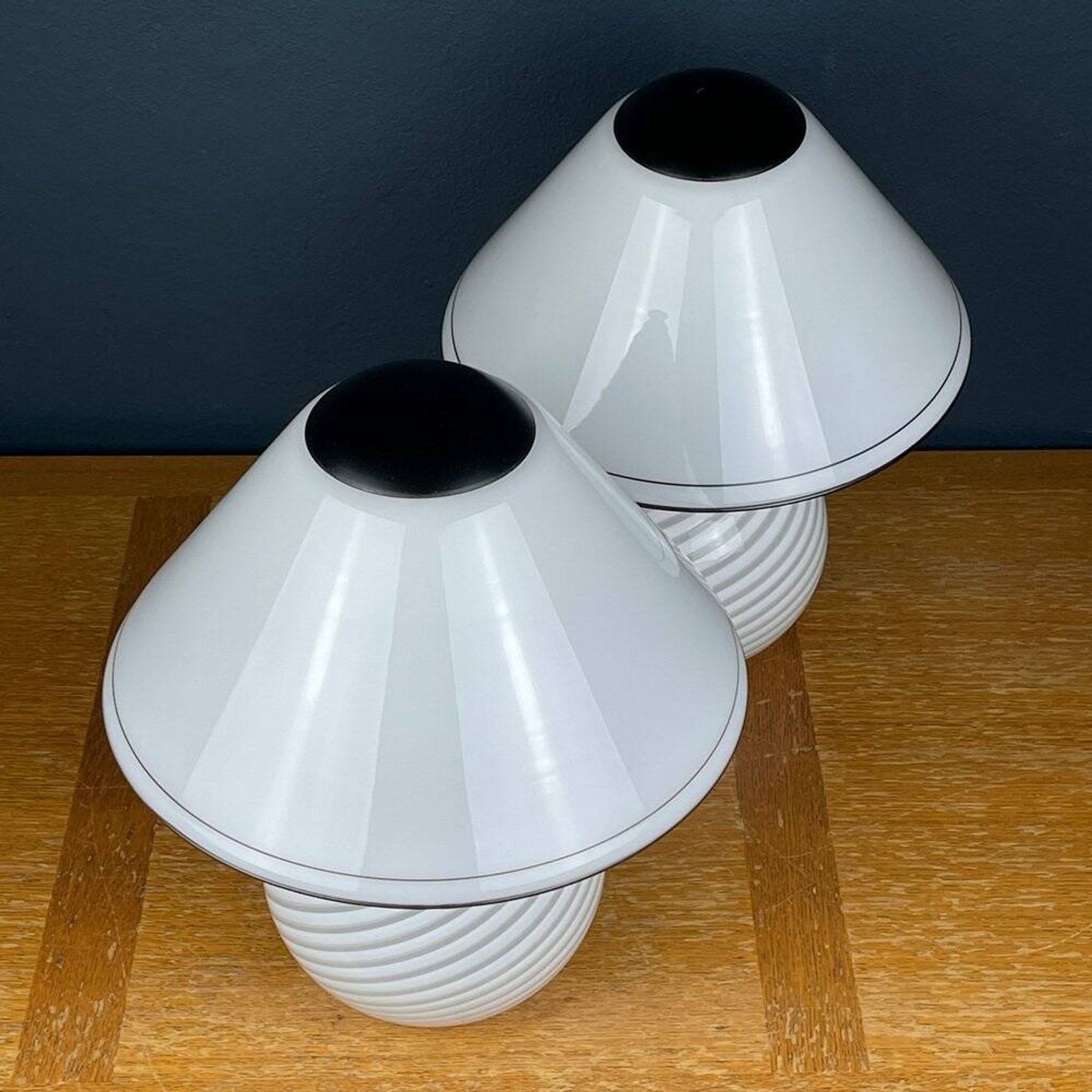 Lampes de table Murano blanches, années 1970, lot de 2