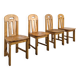 Série de 4 chaises style chalet en pin années 80