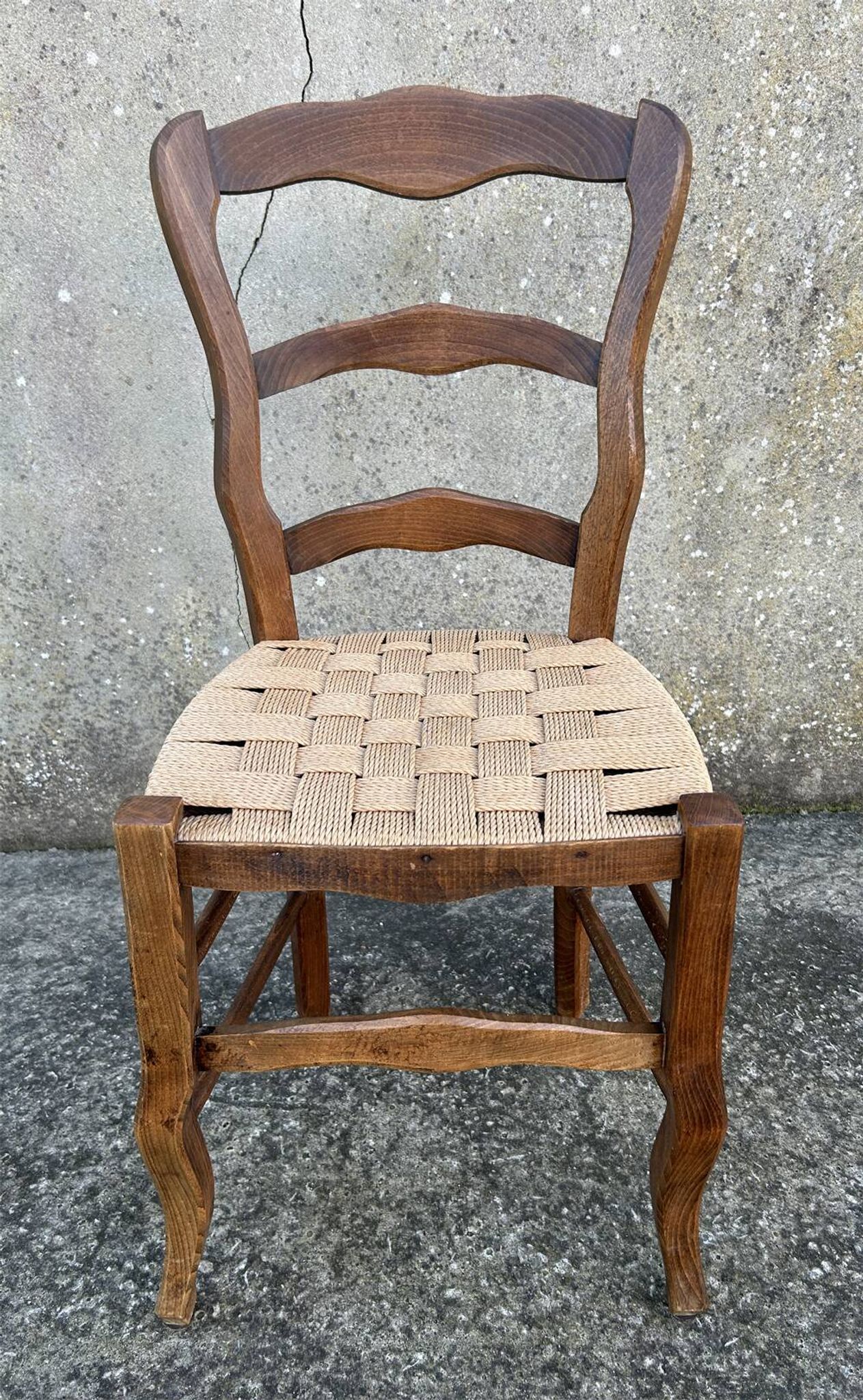 Chaise Louis Philippe, assise tissée, fin XIXème s.