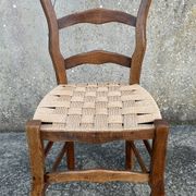 Chaise Louis Philippe, assise tissée, fin XIXème s.