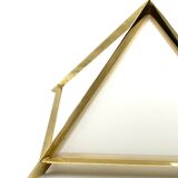 Lampe de table pyramidale en laiton doré, Christos, Italie 1970