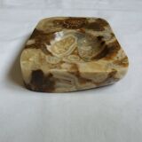 Marble pocket ashtray with fossil ammonite