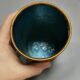 Vase Roll , beautiful enamels Cloisonnés , China Asia . flowers , blue background