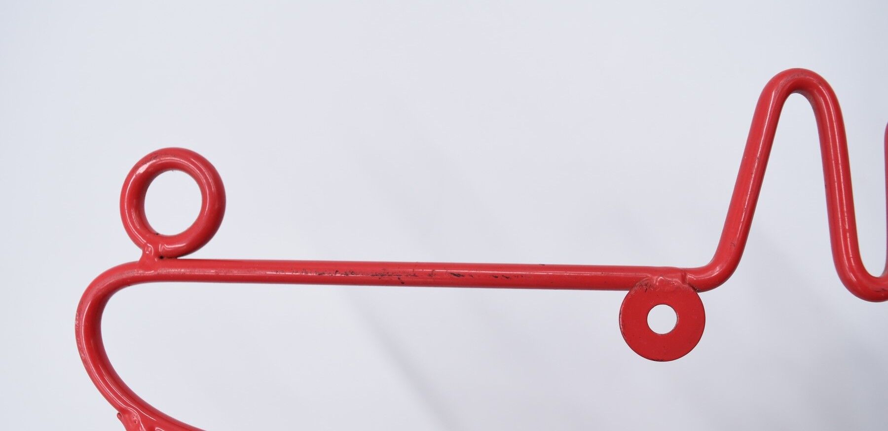 Vintage dog-shaped wall coat holder 90's Ikea red lacquered metal