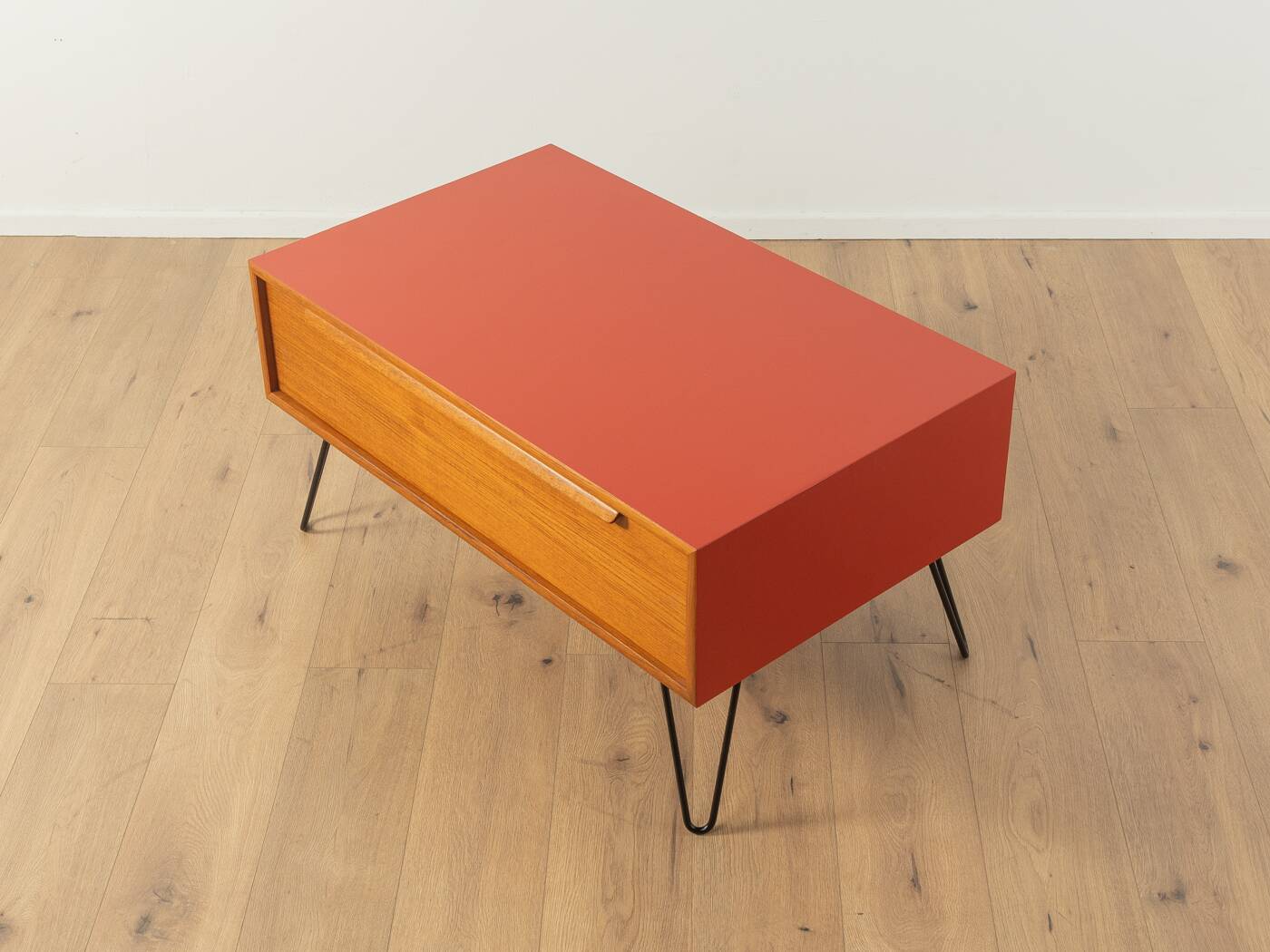Stylish red chest of drawers from the 60s, WK Möbel