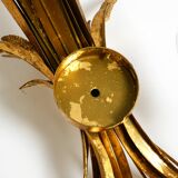 Beautiful large 70s gold-plated 2-armed metal wall lamp by Hans Kögl