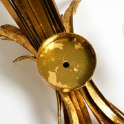 Beautiful large 70s gold-plated 2-armed metal wall lamp by Hans Kögl