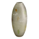 Glass vase 'A Scavo' by Gino Cenedese with autumn leaves