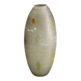 Glass vase 'A Scavo' by Gino Cenedese with autumn leaves