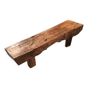 Table basse / d'appoint brutaliste en chêne / années 1960 /