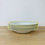 Lot de 6 assiettes creuses en faïence vintage