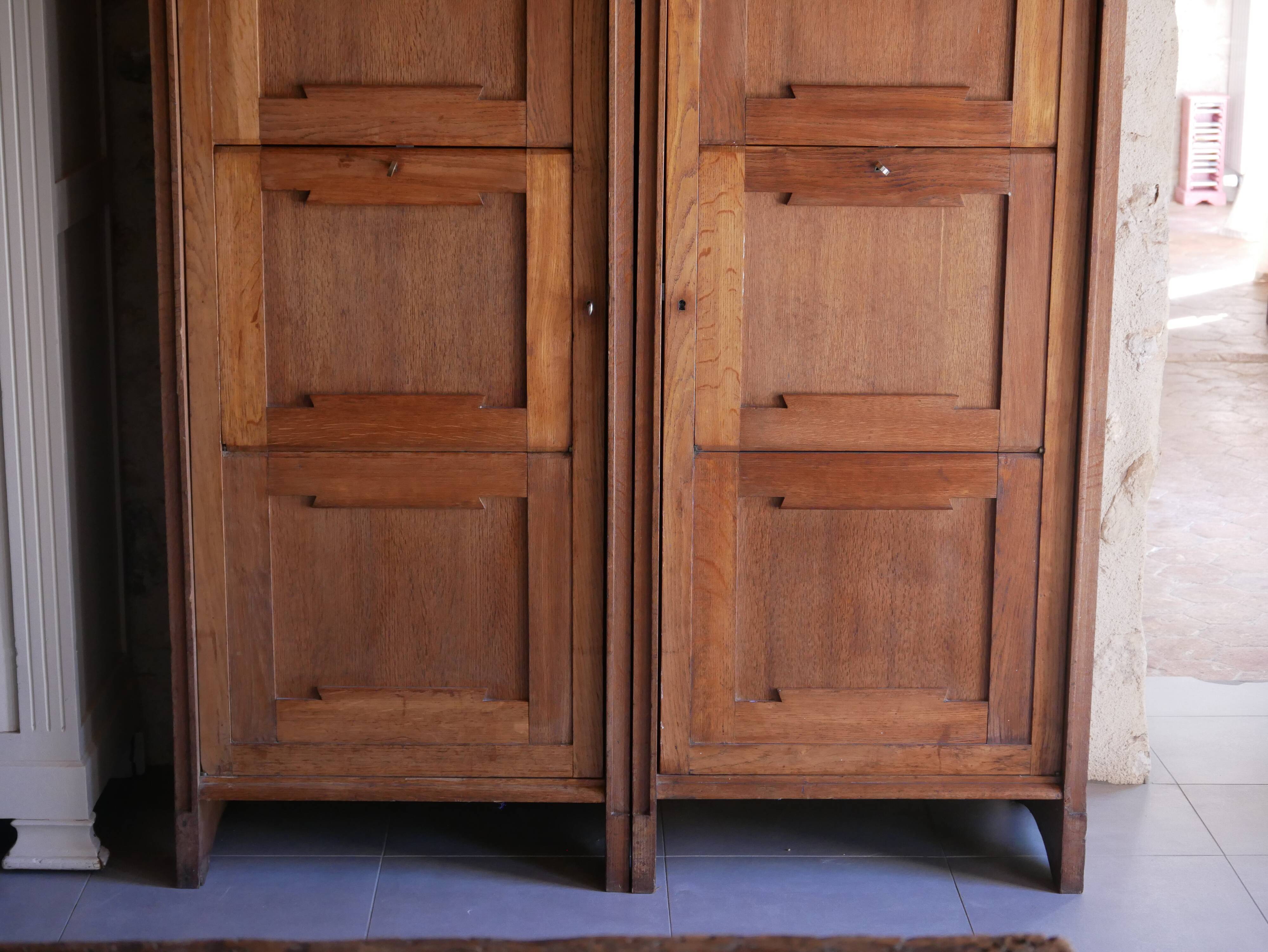 Pair of twin secretary cabinets