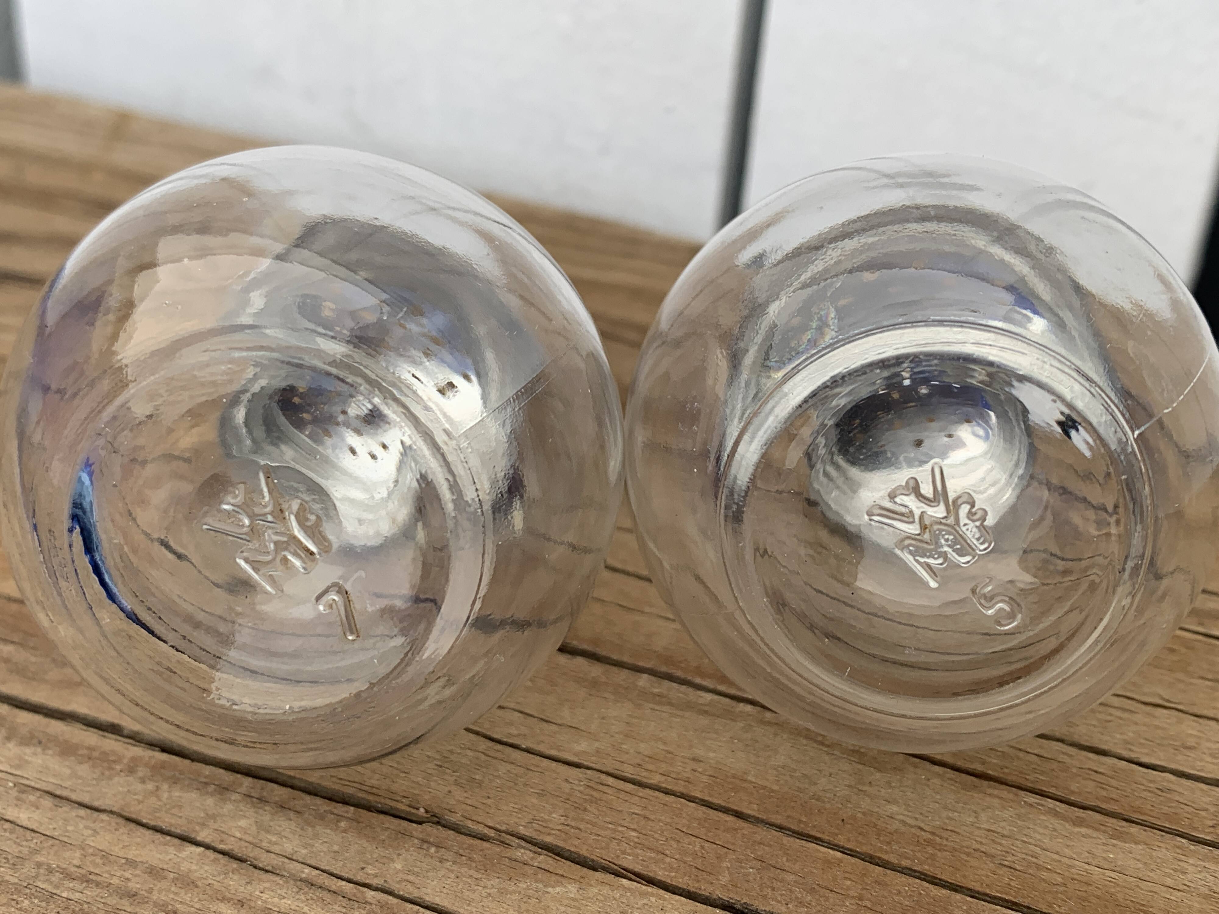 German salt and pepper shaker WMF in metal and glass, 1970