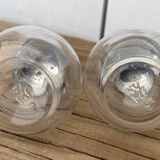 German salt and pepper shaker WMF in metal and glass, 1970