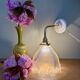 Elbow wall lamp with vintage holophane glass shade