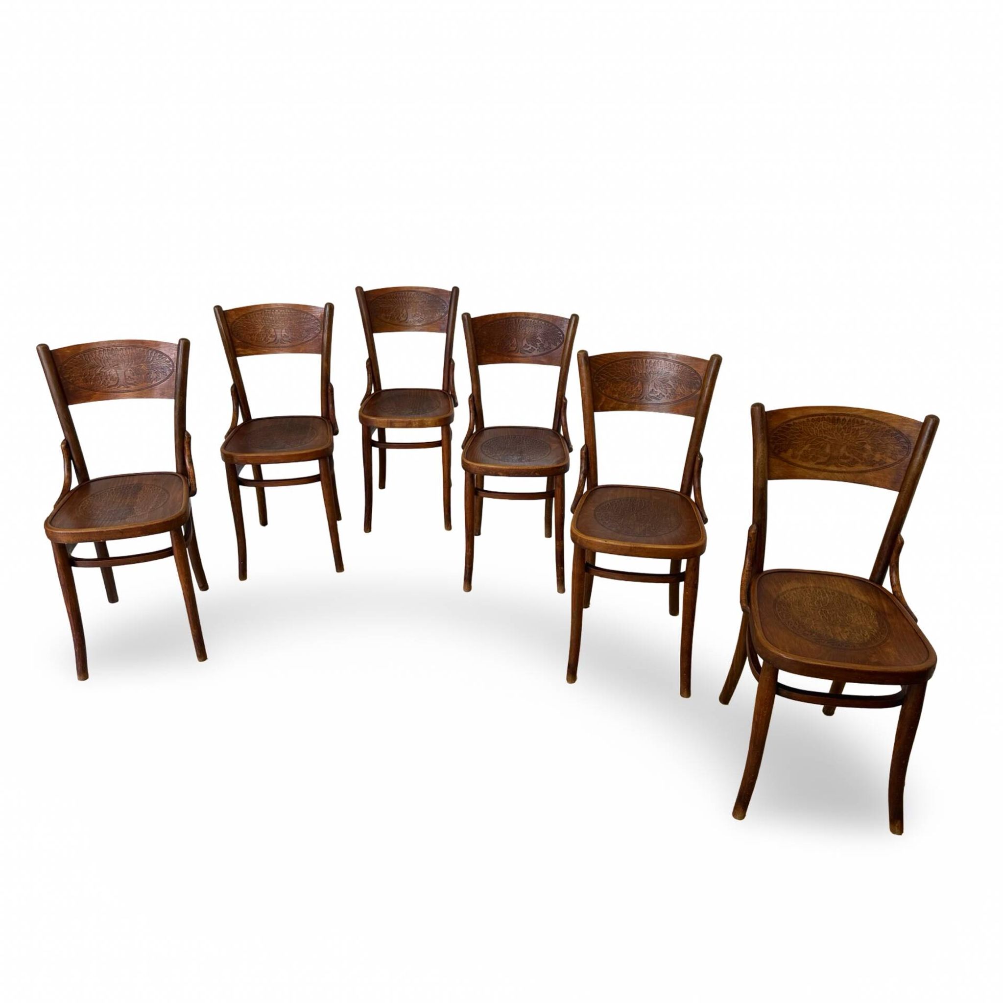 Set of six Authentic antique bentwood chairs, Antonio Volpe