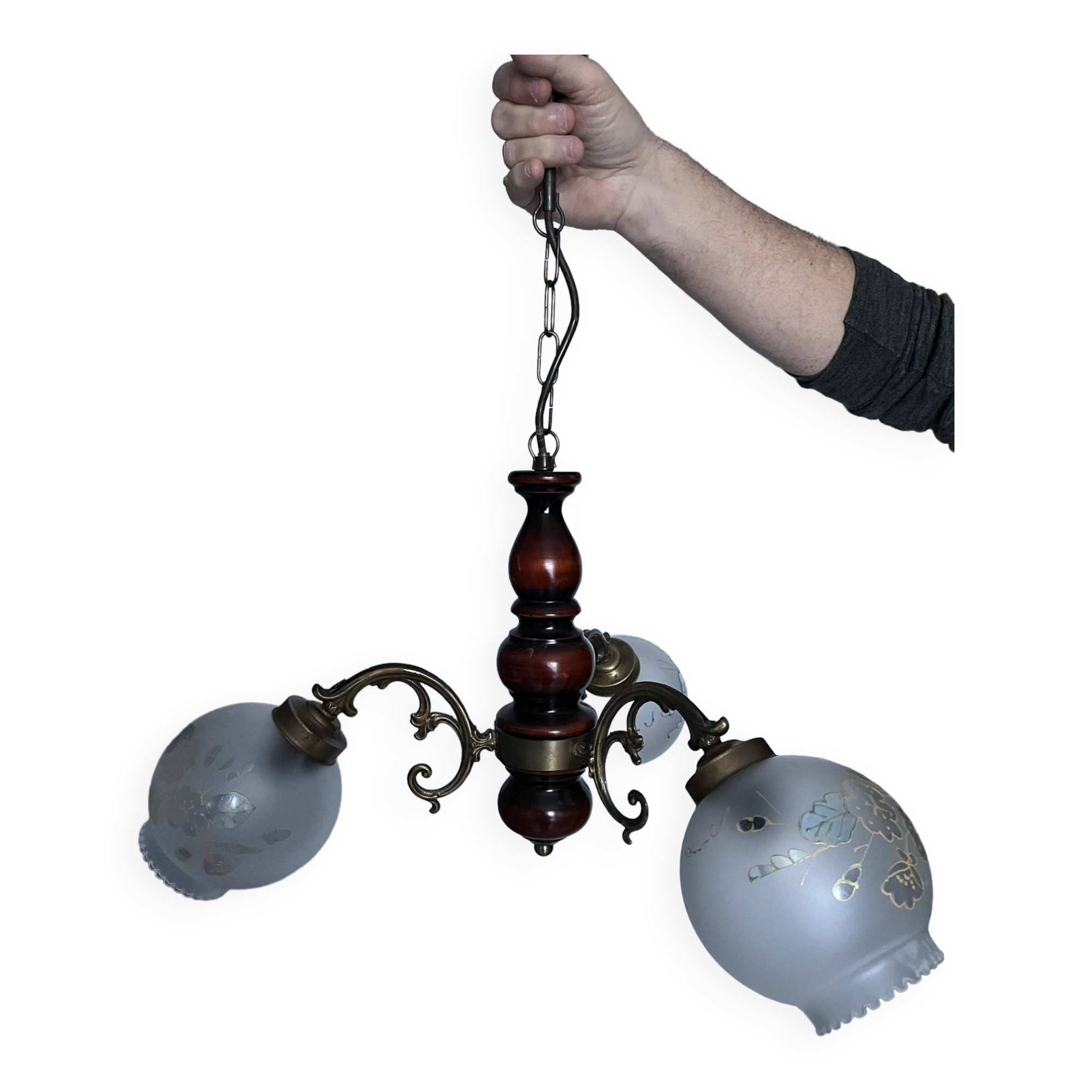 Vintage three-light chandelier