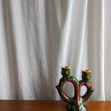 Glazed ceramic candle holder