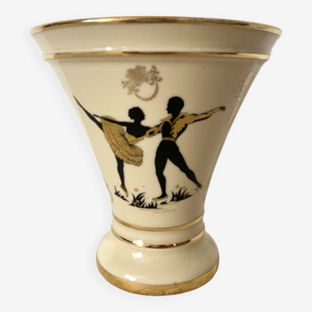 Old vase "dancers" in opaline glass st uze