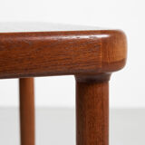 Midcentury Danish extendable dining table in teak 1960s - rounded corners and butterfly extension