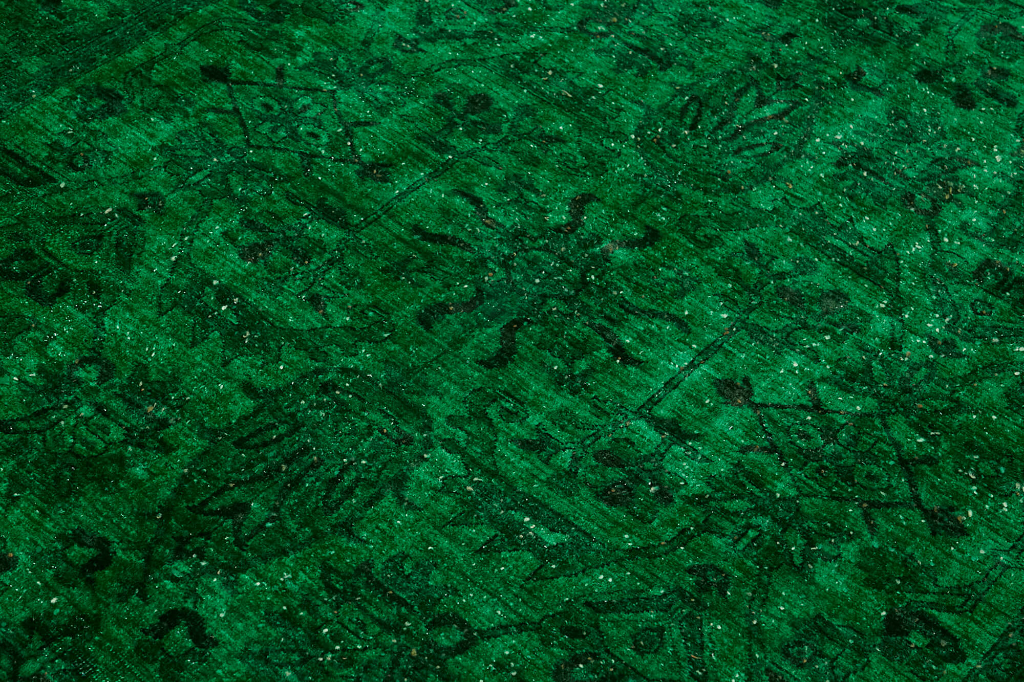 Hand-knotted persian rug 1970s 192 cm x 262 cm green wool carpet