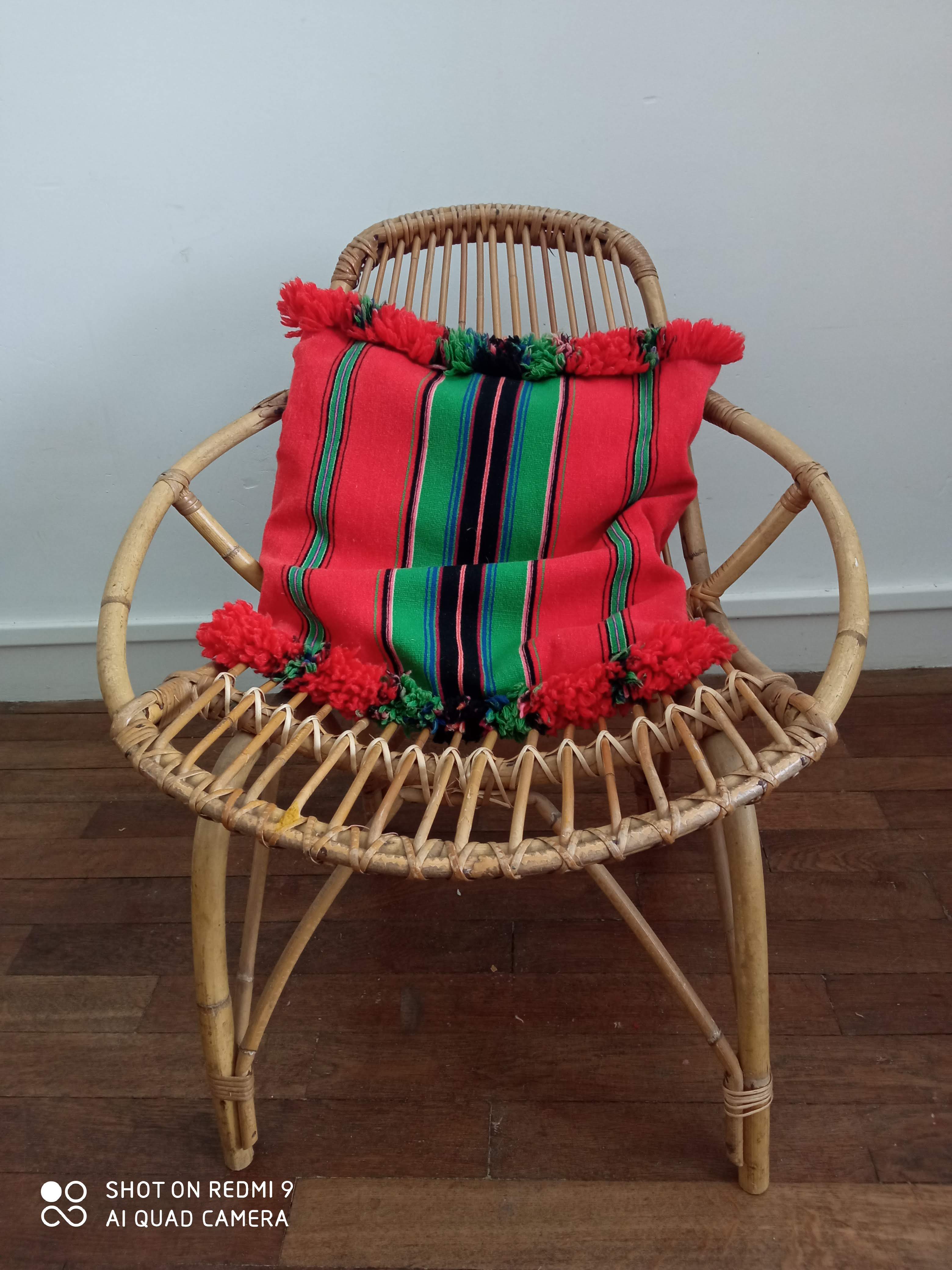Vintage rattan armchair