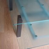 Cattelan Italia designer table – Tempered glass + extensions – Dark wood legs