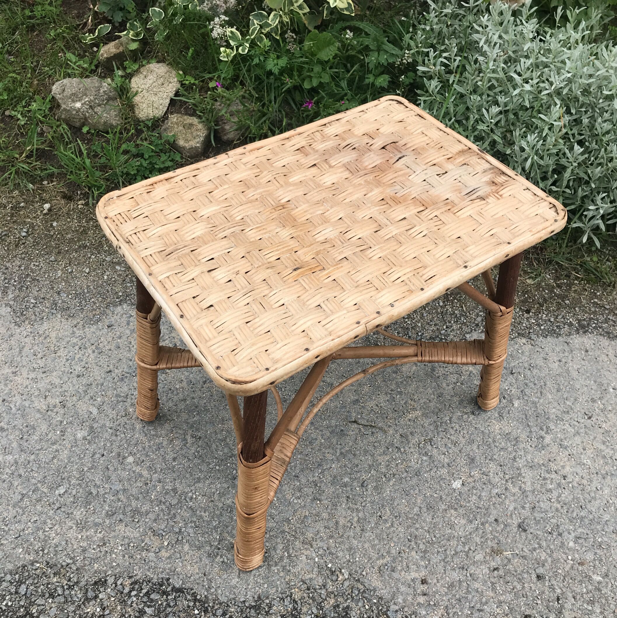 Vintage rattan coffee table