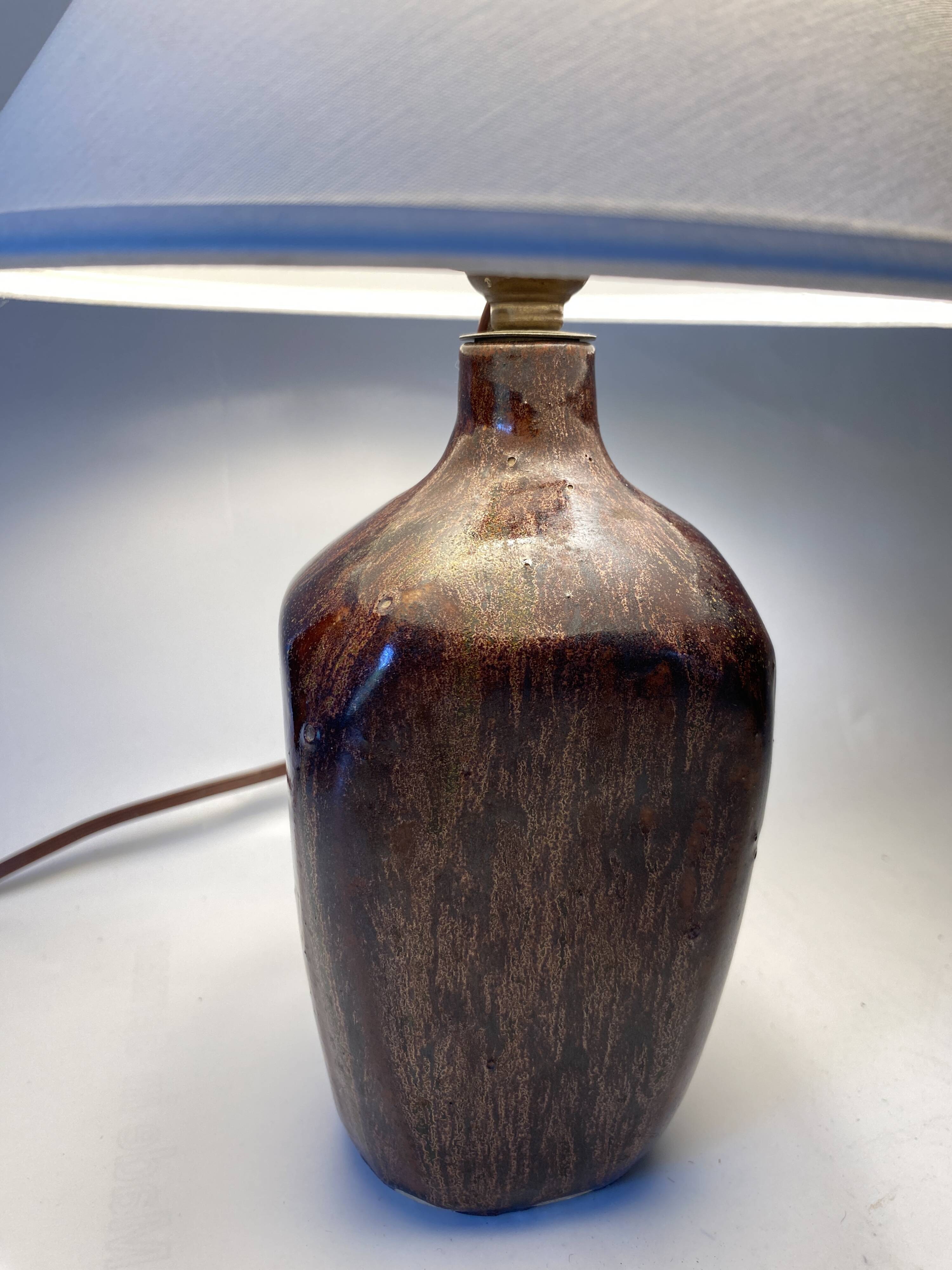 Ceramic lamp, fabric cable, cotton lampshade