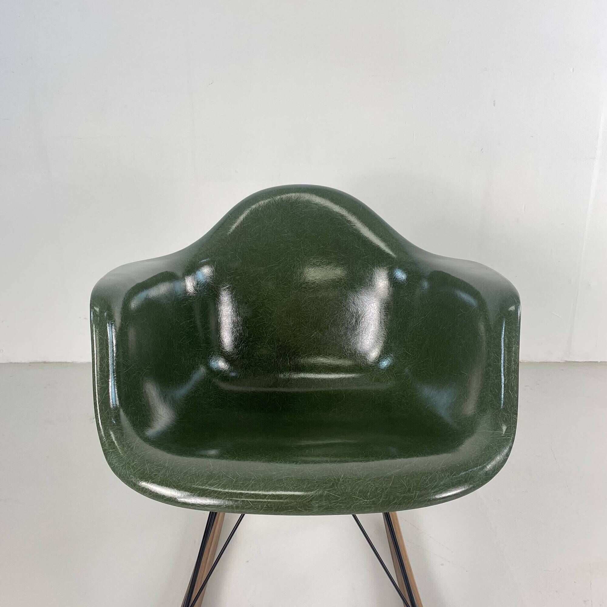 Eames Herman Miller 1950s RAR rocking chair in dark olive green