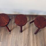 Set of 3 red stools