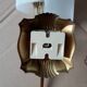 Pair of gold steel wall lamps, plexi and pleated plastic shades 60s-70s