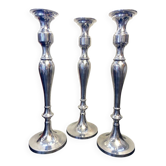 Set of Candle Holders Candelabra Torch Candle Holders Polished Brushed Aluminium