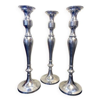 Set of Candle Holders Candelabra Torch Candle Holders Polished Brushed Aluminium