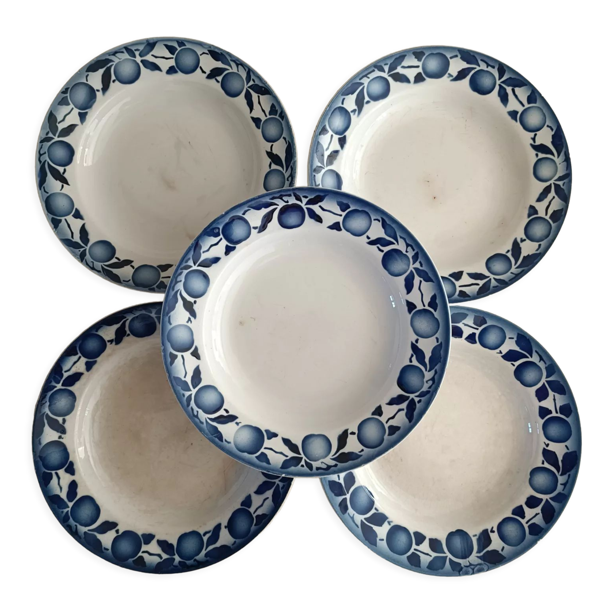 Set of 5 plates terra de fer Saint Amand