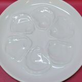 6 white oyster plates in Saint St Amand earthenware slip France