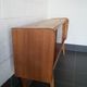 Sideboard vintage Scandinavian feet compass of oak and glass