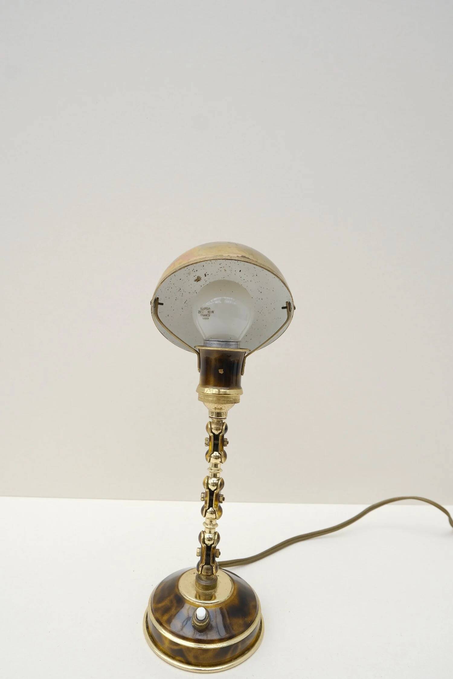 Adjustable desk lamp in lacquered brass, France 1940