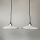 Pair of old vintage opaline pendant lamps