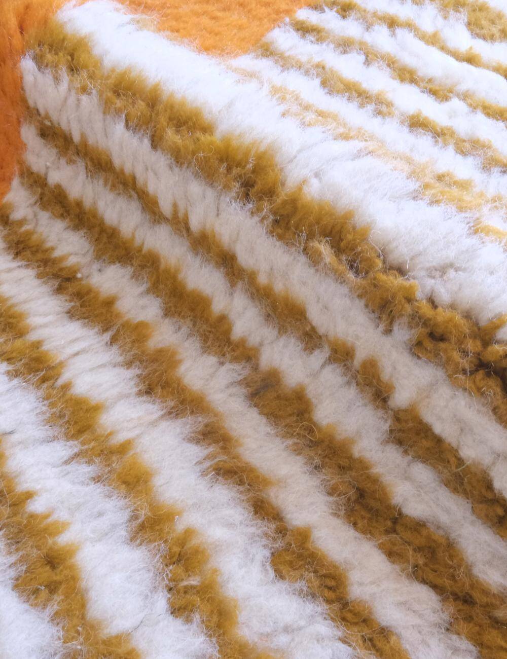 Contemporary Orange Runner Rug - 351 x 97 cm