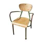 Former green metal child chair