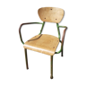 Ancien fauteuil enfant métal vert