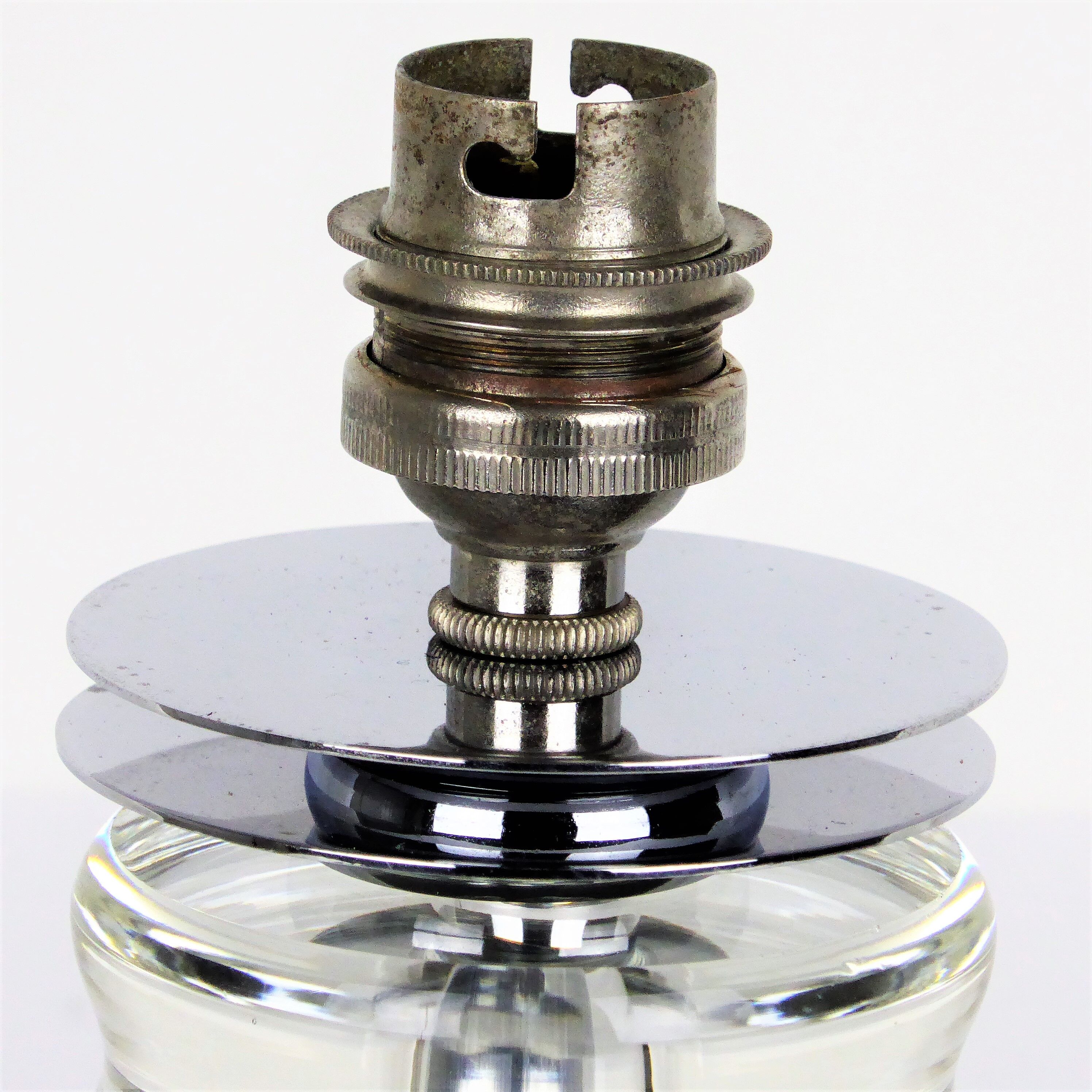 Art Deco lamp 1930 crystal and chrome metal