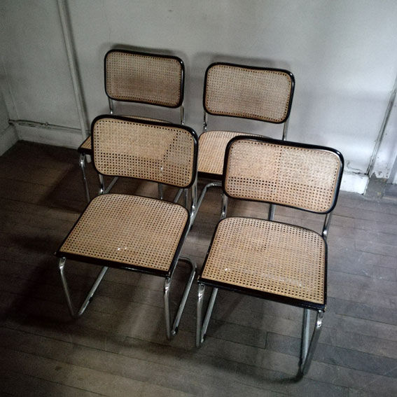 4 chairs cesca B32 Marcel Breuer