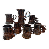 Set of ceramic jugs by H. and M. Bessone, set of 7